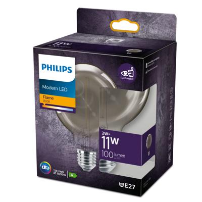 Philips LED 75969800 LED-lamp E27 Globe 2.3 W = 11 W Warmwit (Ø x l) 9.5 cm x 14.2 cm 1 stuk(s)