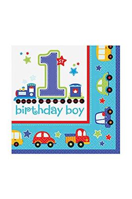 Servetten 1 Jaar Birthday Boy Auto&apos;s - 16 Stuks