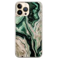 iPhone 13 Pro Max siliconen hoesje - Green waves - thumbnail
