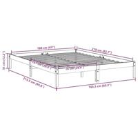 Bedframe extra lang zonder matras grenenhout wit 160x210 cm - thumbnail