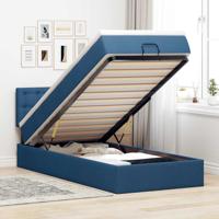 Ottoman bed met matras 120x190 cm stof blauw - thumbnail
