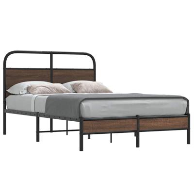 Bedframe zonder matras bewerkt hout bruin eikenkleur 140x200 cm