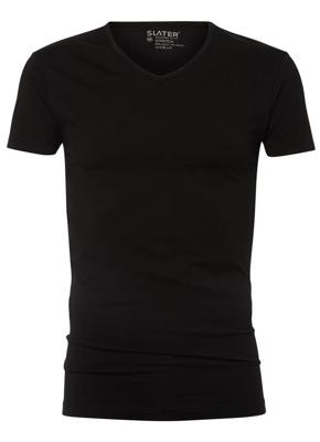 Slater Stretch T-Shirt V-Neck black Two Pack ( art 6620)