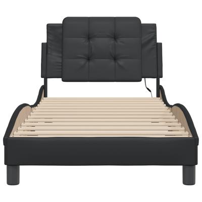 Bedframe met LED-verlichting kunstleer zwart 100x200 cm