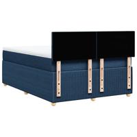 Boxspring met matras stof blauw 160x200 cm - thumbnail