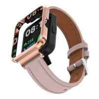 Leren band met case - Roze - Xiaomi Redmi Watch 2 (Lite) - thumbnail
