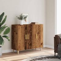 Dressoir 90x34x80 cm bewerkt hout oud houtkleurig - thumbnail