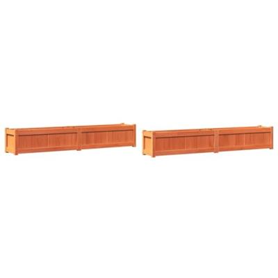 VidaXL Plantenbakken 2 st cm massief grenenhout wasbruin VidaXL Plantenbakken 2 st cm massief grenenhout wasbruin