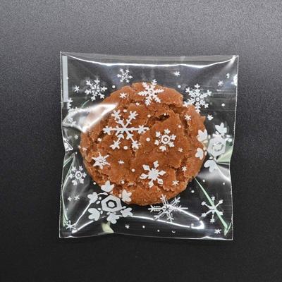 5 packs Snowflake kerst snoep cookie snack tas zelfklevende Gift Bag grootte: 5.5 x 5.5 cm
