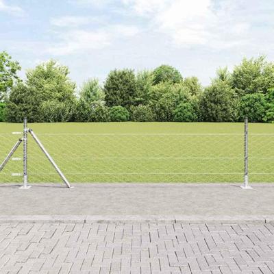 VidaXL Afrasteringspaal zilver 10 x 0,5 m (50 mm gaas) staal