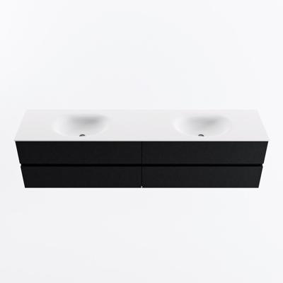 MONDIAZ VICA 200cm badmeubel onderkast Urban 4 lades. Wastafel MOON dubbel 2 kraangaten, kleur Talc.