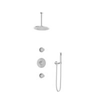 Hotbath Buddy - Inbouw Regendoucheset - 2 Stopkranen - Thermostatisch - Plafondbuis 30 cm - Hoofddouche 250 mm - Staafhanddouche - Waterbesparend - V01 - thumbnail