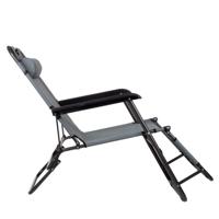 Viking Choice  Ligstoel verstelbaar met hoofdsteun - Grijs - Tuinstoel - thumbnail