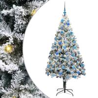 Kunstkerstboom met 300 LED Wit 180 cm PVC en Staal en Kunststof - thumbnail