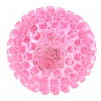 Jonotoys stuiterbal Spikes met licht rubber 6,5 cm roze - thumbnail