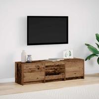 TV kast met LED's Oud Hout 140 x 34 x 40 cm Bewerkt hout - thumbnail