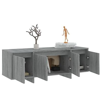 Tv-meubel 120x30x40,5 cm bewerkt hout grijs sonoma eikenkleurig