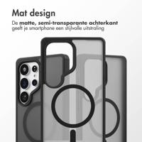 Accezz Rugged Frosted MagSafe Backcover voor Samsung Galaxy S25 Ultra Telefoonhoesje Zwart - thumbnail
