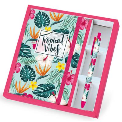 I-Total notitieboek met pen Tropical A5 papier lichtgroen
