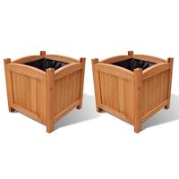 VidaXL Plantenbakken verhoogd 2 st 30x30x30 cm hout - thumbnail