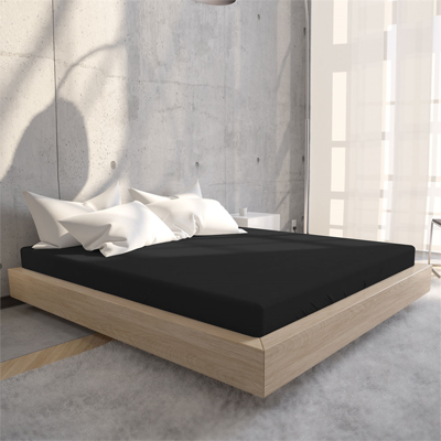 Dreamhouse Enkel Jersey 135 gr. Hoeslaken Zwart 190/200 x 200/220