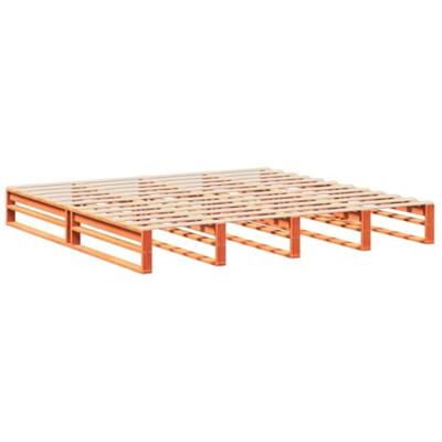 Bedframe zonder matras massief grenenhout wasbruin 200x200 cm