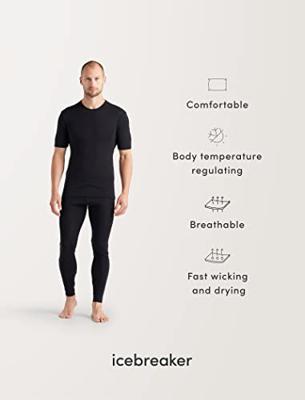 Icebreaker Merino 150 Anatomica SS Crewe Thermoshirt Heren Black M