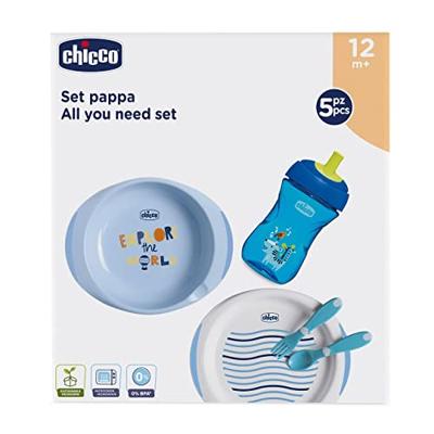 Chicco maaltijdset junior 33 x 34 cm blauw 3-delig Chicco maaltijdset junior 33 x 34 cm blauw 3-delig