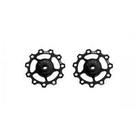 Shimano Cema derailleurwieltjes alu 9/10/11v rvs zwart - thumbnail