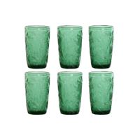Glazenset Home ESPRIT Groen Kristal Met reliëf 370 ml (6 Stuks) - thumbnail