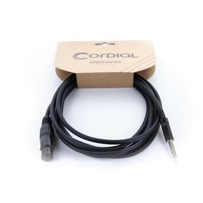Cordial EM 1,5 FV XLR Verbindingskabel [1x XLR-bus 3-polig - 1x Jackplug male 6,3 mm (stereo)] 1.50 m Zwart