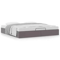 Bedframe zonder matras 200x200 cm kunstleer grijs - thumbnail