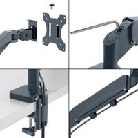 Leitz Monitor+Laptoparm Ergo Monitorbeugel 81,3 cm (32) Donkergrijs In hoogte verstelbaar, Kantelbaar en zwenkbaar, Draaibaar - thumbnail