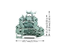 WAGO 2002-2231 Doorgangsklem 2-etages 5.20 mm Spanveer Toewijzing: L, L Grijs 50 stuk(s) - thumbnail