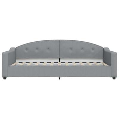 Slaapbank met onderschuifbed 90x200 cm stof lichtgrijs