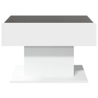Salontafel met LED 70x50x45 cm bewerkt hout wit - thumbnail