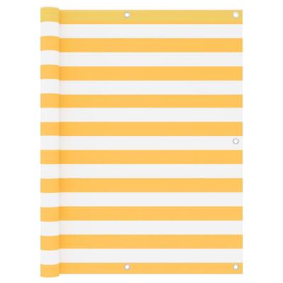 VidaXL Balkonscherm 120x300 cm oxford stof wit en geel VidaXL Balkonscherm 120x300 cm oxford stof wit en geel