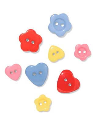 HEMA Kinderknopenset bloem-hart - 8 stuks (multi)