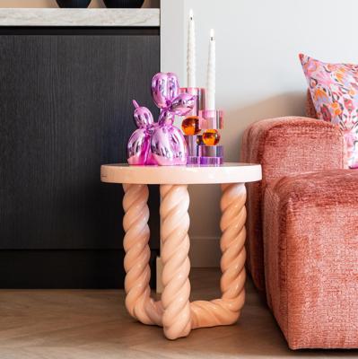 Richmond Ronde Bijzettafel 'Rosly' 45cm, kleur Roze Richmond Ronde Bijzettafel 'Rosly' 45cm, kleur Roze