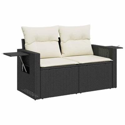 Tuinbankenset 12 pcs Zwart poly rattan