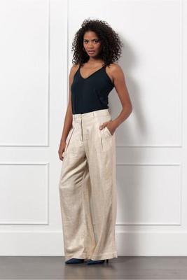 Studio Anneloes Riley Gold Linen Trousers 12761 Broek 0002 Gold