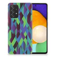 Samsung Galaxy A52 (5G/4G) | TPU Hoesje | Abstract Green Blue - thumbnail