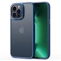Lunso - iPhone 15 Plus - Back cover hoesje - Metalen ring Blauw - thumbnail