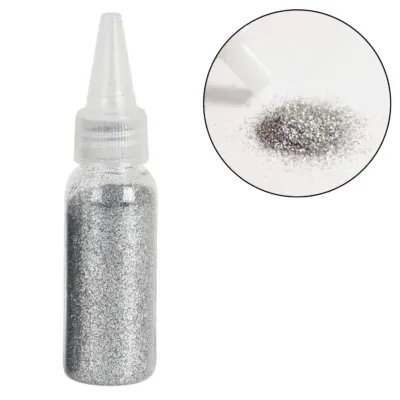 Decoratie glitter metallic zilverkleurig 40 g | 36 stuks