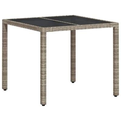 3-delige Tuinset met kussens poly rattan en glas grijs