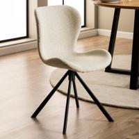 Bendt Draaibare Eetkamerstoel 'Olle' Bouclé, kleur Crème - thumbnail