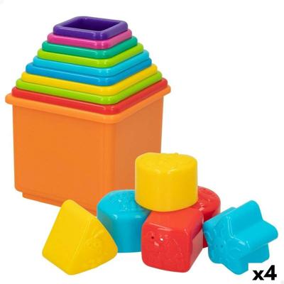 Blokken Stapelen PlayGo 16 Onderdelen 4 Stuks 10,5 x 9 x 10,5 cm Blokken Stapelen PlayGo 16 Onderdelen 4 Stuks 10,5 x 9 x 10,5 cm