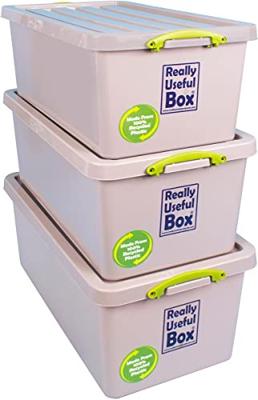 Really Useful Box Recycled opbergdoos 82 l, nestbaar, grijs Really Useful Box Recycled opbergdoos 82 l, nestbaar, grijs