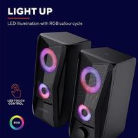 Trust GXT606B JAVV RGB PC-luidsprekers Kabelgebonden 12 W Zwart - thumbnail