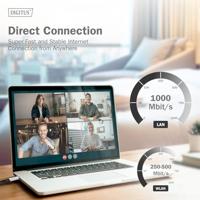 Digitus AK-300601-150-S USB-C - RJ45 CAT6A 1 Gbit/s, 15m Kabel - thumbnail